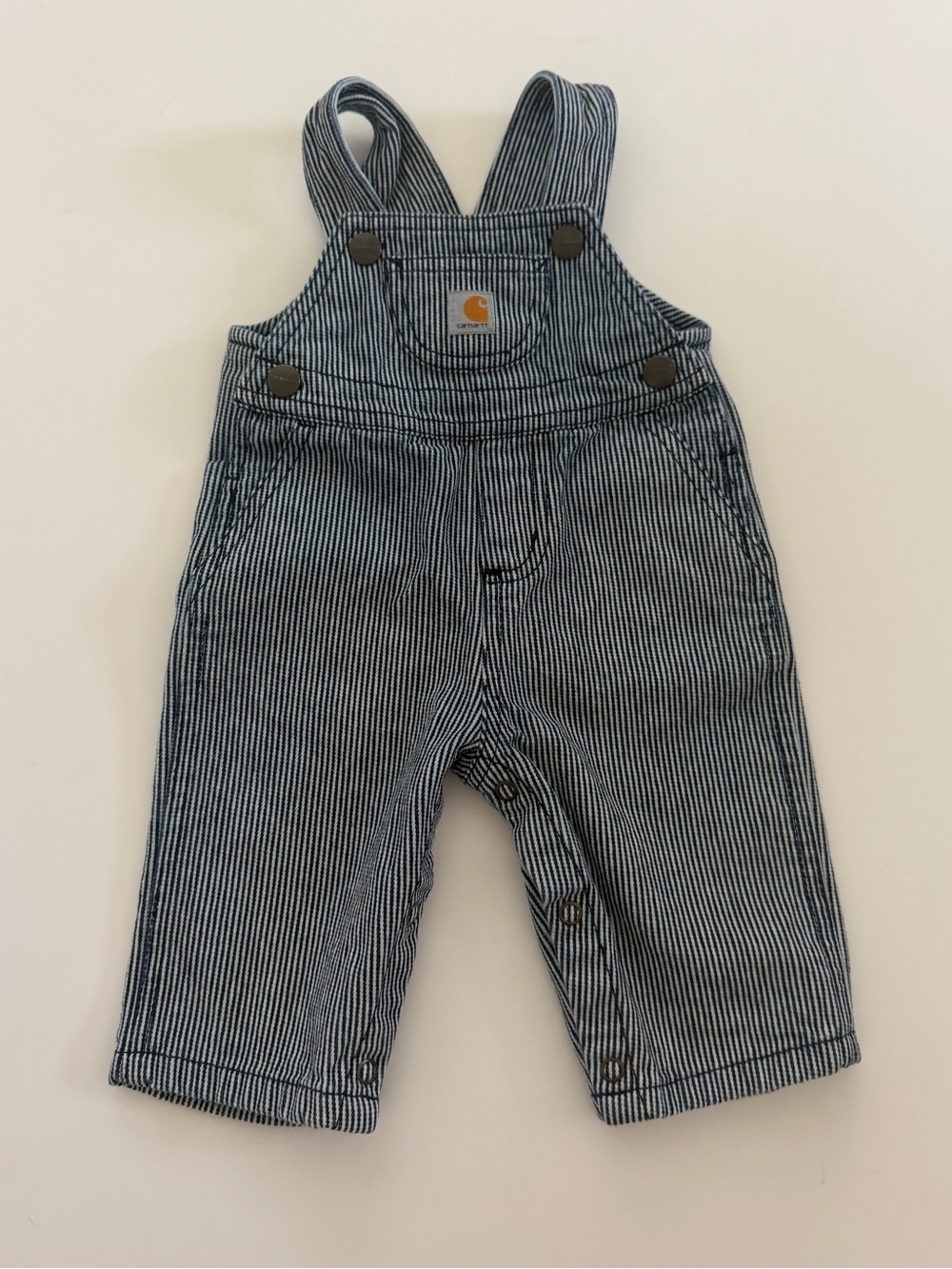 Carhartt Navy and White Striped Kids Overalls Baby Boy 3-6M